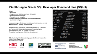 Podcast Screenshot der Einführung in Oracle SQL Developer Command Line (SQLcl)